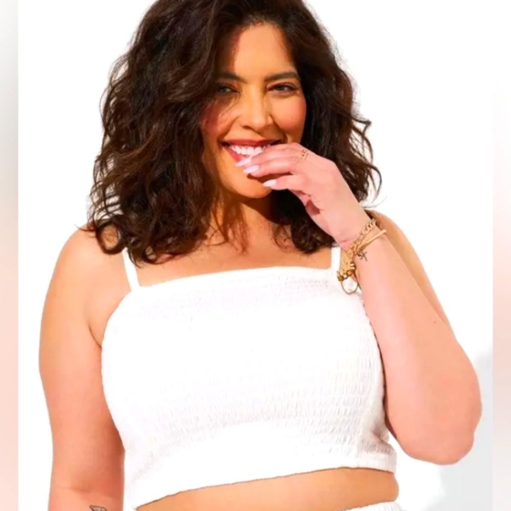 Torrid Gauze Smocked Crop Cami